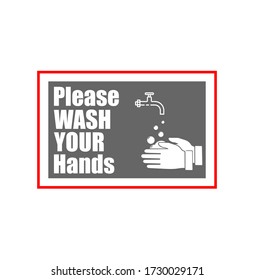 wash your hands board in vector file