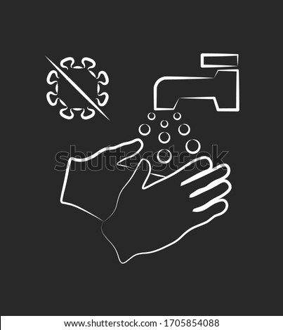 Wash your hands calling icon, infographic vector illustration