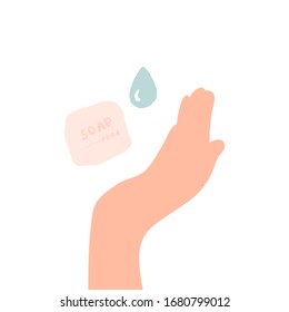 lávese las manos ilustración vectorial 