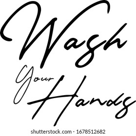 Händewaschen Kursive Handschrift digitale Kunst