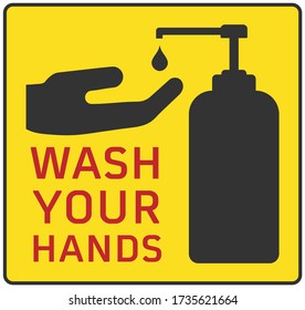 Wash your hands drop icon sign. Coronavirus pandemic infographic logo symbol. Stop covid19. Vector illustration image. Isolated on white background.