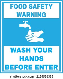 Wash Your Hands Food Safety Warning Stock Vector (Royalty Free ...