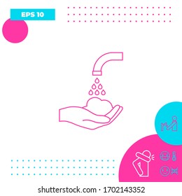 Wash your hands frequently - infographic, line icon