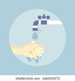 Händewaschen, Gesundheitskonzept, Design-Clip-Vektorillustration-Illustration-Cartoon