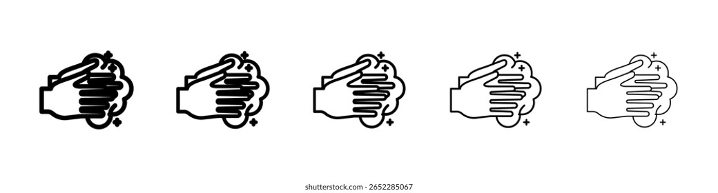 Concepto de letrero plano lleno de iconos de lavado de manos para el Diseño web.