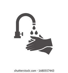 Wasch dir das Händesymbol im flachen Stil.Vektorillustration Illustration.