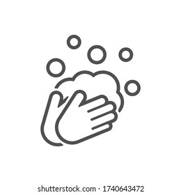 Lávese el icono de las manos en estilo plano.Ilustración vectorial.	