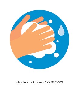 Lávese el icono de las manos aislado sobre fondo blanco. Ilustración vectorial. Eps 10