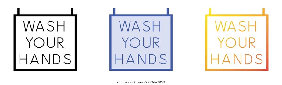 wash your hands icon. Linear, Blue Fill and Gradient Style Design Isolated On White Background