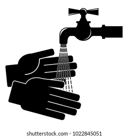 Wash your hands. Icon on white background. Vector illustration