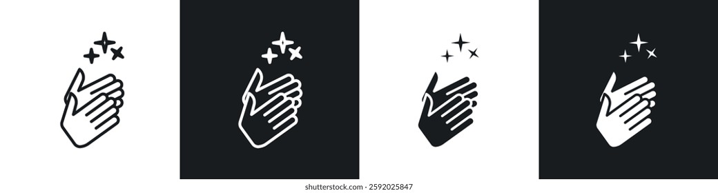 Wash your hands icon set black and white colors. Graphic Vector icons pack