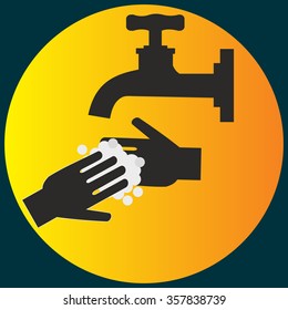 Wash your hands, icon vector illustration
