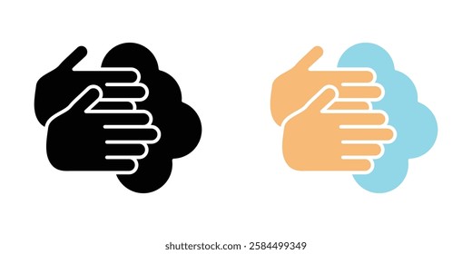 Wash your hands icons pack in black and colored version