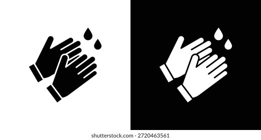 Conjunto de iconos de lavado de manos. iconos vectoriales diseñados en estilo relleno