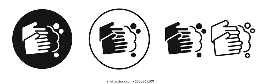 Lave sus iconos de las manos en negro sólido y estilo delineado
