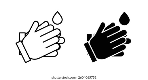 Wash your hands icons. thin line vector icons