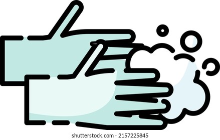 Lávese las manos, la ilustración, el vector sobre un fondo blanco.