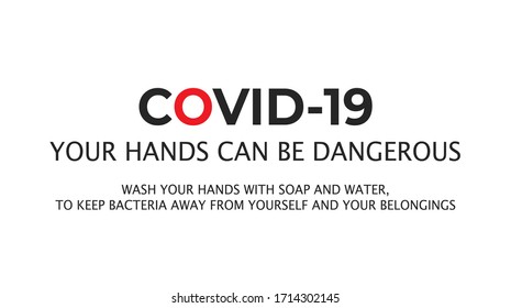 Wash your hands Information poster with text isolated on white background, vector illustration of Handwashing. Hands rinsing. Washing hands to keep clean flat black icon for websites and print