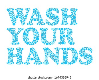 Wash your hands. Keep healthy and help others. Quarantine precaution to stay safe from Coronavirus 2019-nCov Virus. Drawing illustration. Corona global problem spread viral. Cartoon comic style