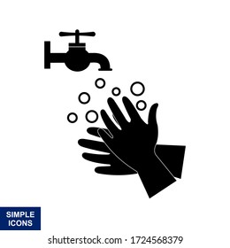 Wash your hands to keep them clean. Icon vector for websites and print.
