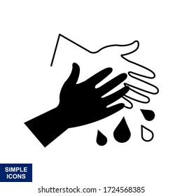 Waschen Sie sich die Hände, um sie sauber zu halten. Icon Vektor für Websites und Print.