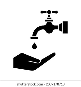 Wash your hands mandatory icon flat. Vector illustration on white background. color editable
