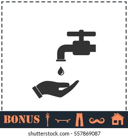 Wash your hands mandatory icon flat. Simple vector symbol and bonus icon