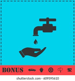 Wash your hands mandatory icon flat. Simple vector symbol and bonus icon