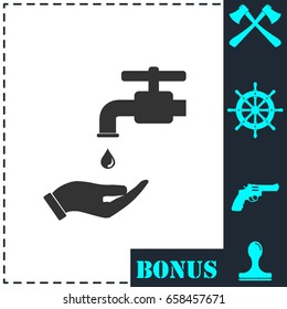 Wash your hands mandatory icon flat. Simple vector symbol and bonus icon