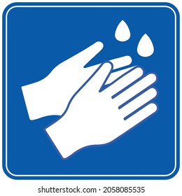 Wash your hands mandatory sign, vector illustration.