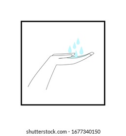 Wasch dir oft die Hände Wasser. Putzt das Symbol der Hände. Symbol der Sicherheit für die Gesundheit und den Schutz gegen Koronavirus. Für Banner, Flyer, Warnung usw. Design-Element. Vektorillustration.