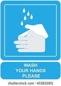 Wash your hands please sign vector illustration
