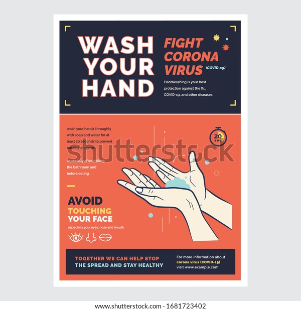 Wash Your Hands Poster Campaign Stock Vector Royalty Free