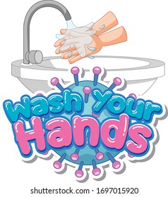 Wash your hands poster design for wash your hands illustration