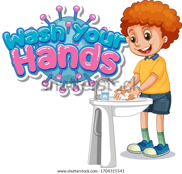 Wash Your Hands Poster Design Boy Stock Vector (Royalty Free ...