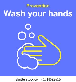 Wash your hands. Poster, infographic. Coronavirus (COVID-19) prevention.