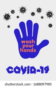 Wash Your Hands Poster. Proper Handwashing not Only Reduces the Spread of Coronavirus (COVID-19), It can Prevent the Spread of Other Viral Illnesses such as Cold and Flu. Coronavirus Poster.