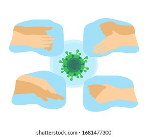 Lávese las manos con el jabón adecuado para prevenir el virus de Corona. ilustración de efecto covid19
