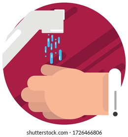wash your hands , reduce spreading bacteria , dust and also virus to keep you safe from any desease , vector icon