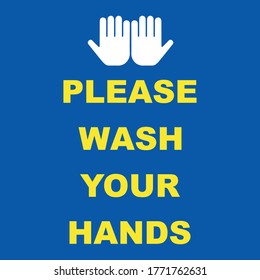 Wash your hands or sanitize hands mandatory sign. for preventing coronavirus covid-19 concept 