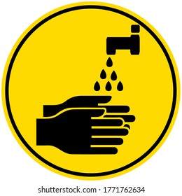 Wash your hands or sanitize hands mandatory sign. for preventing coronavirus covid-19 concept 