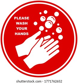 Wash your hands or sanitize hands mandatory sign. for preventing coronavirus covid-19 concept 