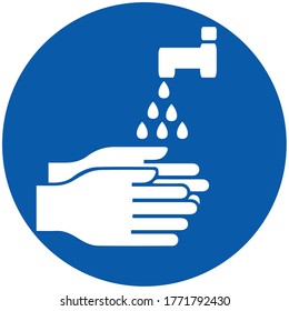 Wash your hands or sanitize hands mandatory sign. for preventing coronavirus covid-19 concept 