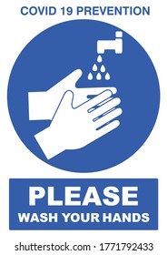 Wash your hands or sanitize hands mandatory sign. for preventing coronavirus covid-19 concept 