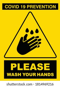 Wash your hands or sanitize hands mandatory sign. for preventing coronavirus covid-19 concept 