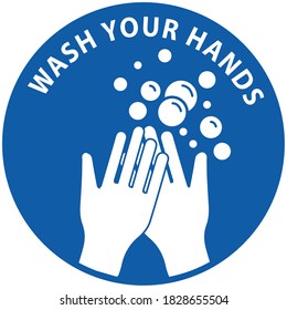 Wash your hands or sanitize hands mandatory sign. for preventing coronavirus covid-19 concept 