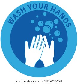 Wash your hands or sanitize hands mandatory sign. for preventing coronavirus covid-19 concept 