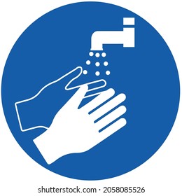 Wash your hands or sanitize hands mandatory sign. for preventing coronavirus covid-19 concept 