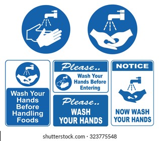 wash your hands sign (wash your hands before handling foods, before entering, please wash your hands)
