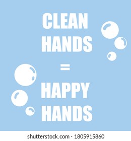 wash your hands sign for kindergarten school.poster clean hands happy hands